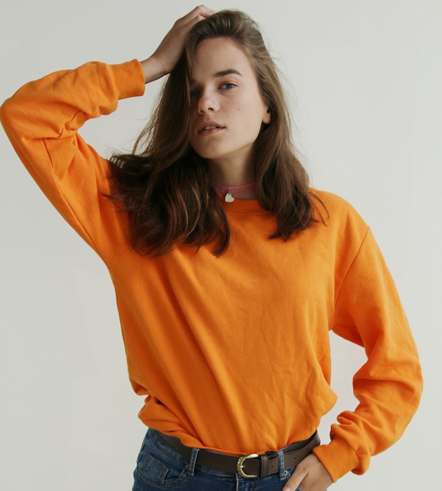 Orange Crewneck Sweatshirt